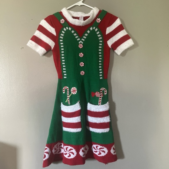 No Boundaries Christmas Elf-Themed Sweater Dress (Previously Owned) - Picture 1 of 5
